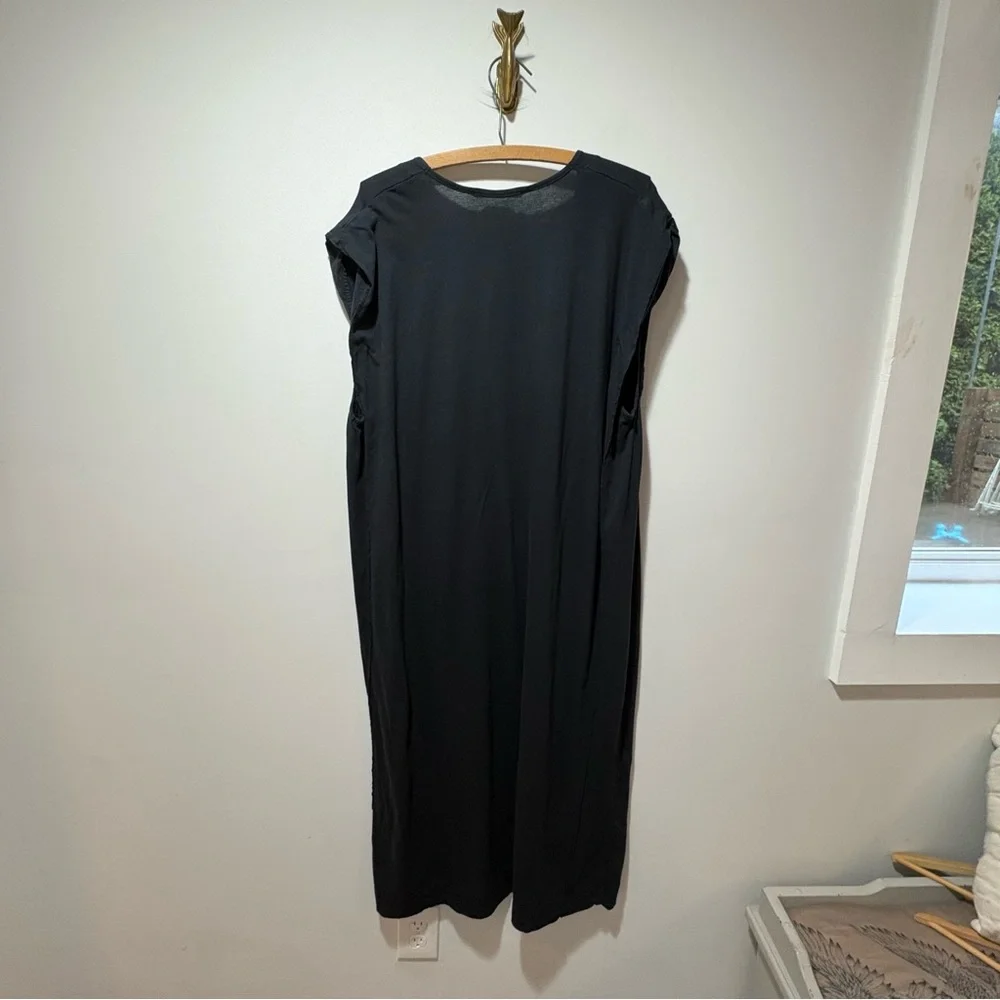Free People Beach Carta Tee Shirt Maxi Dress Black Size Medium Coverup Festival - Picture 5 of 15